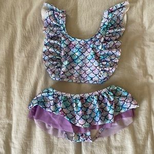 Girls bikini. Mermaid and ruffle